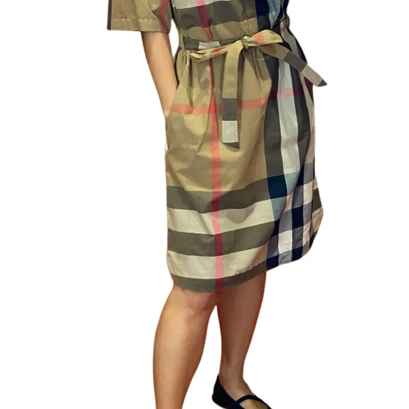 Burberry SS25 Short Sleeved Dress Women's Brown-6