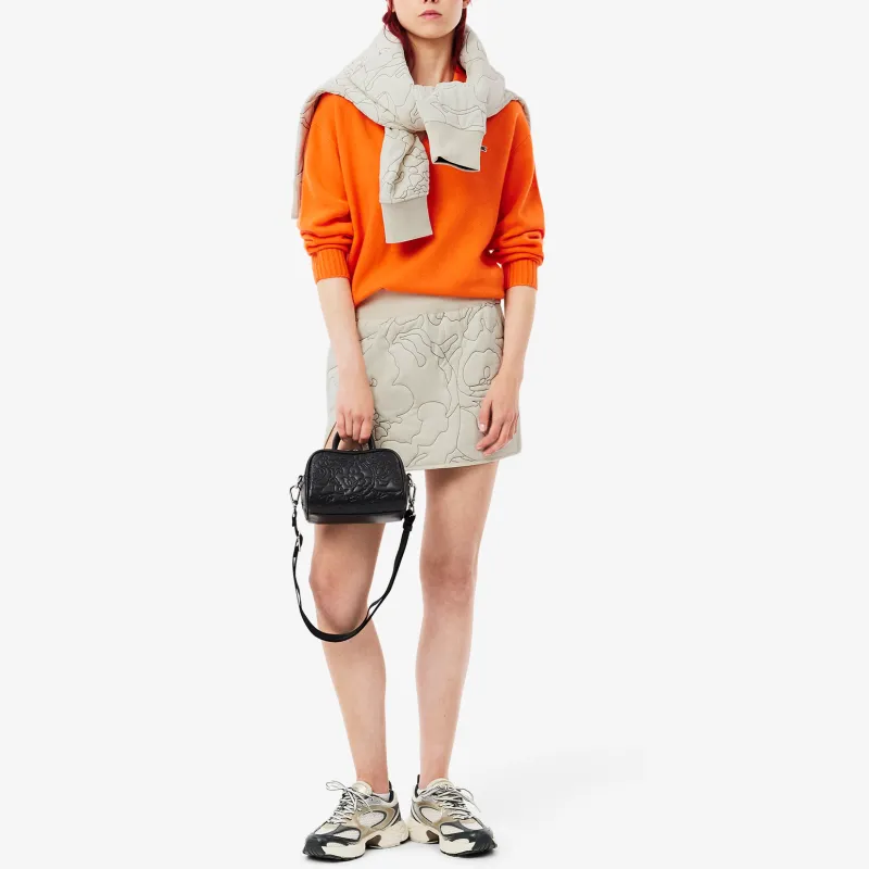 LACOSTE Casual Short Skirts Women's White/Khaki Green-2