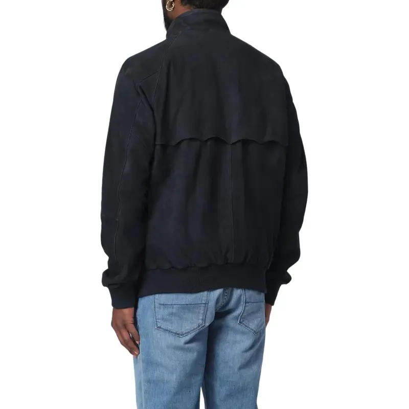 BARACUTA G9 Harrington Panelled Suede Jacket-4