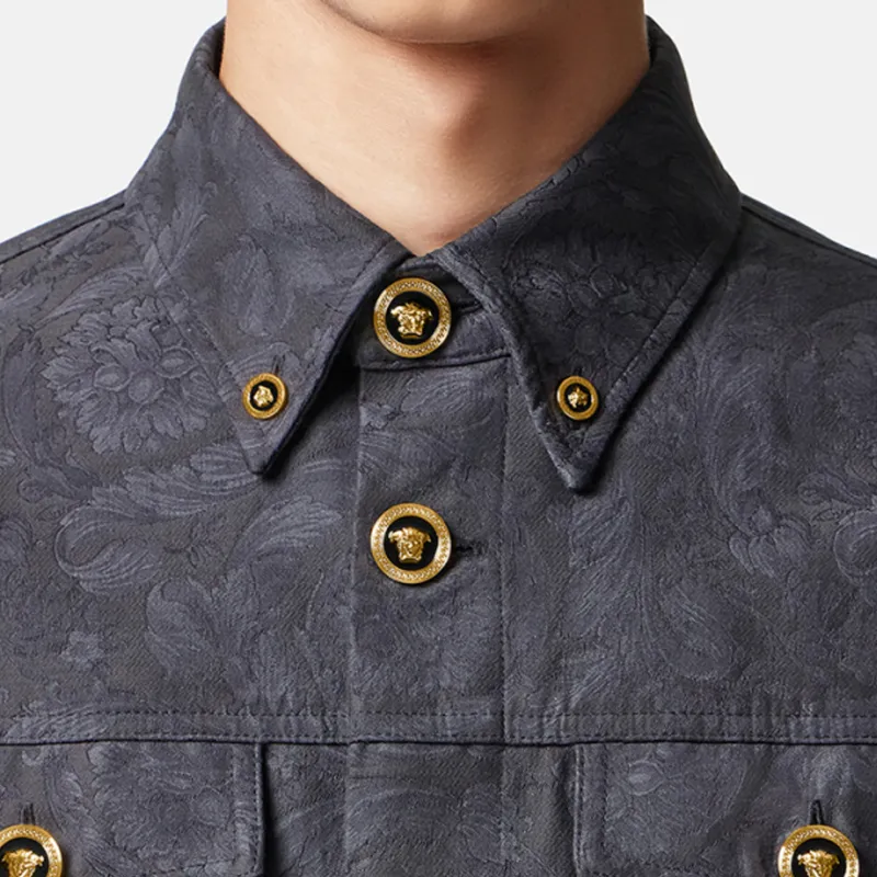 VERSACE Barocco Jacquard Buttoned Shirt Jacket-1