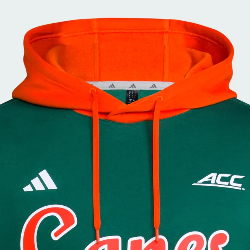 Adidas Free Shipping With AdiClub Miami Hurricanes Hooded Jersey-2
