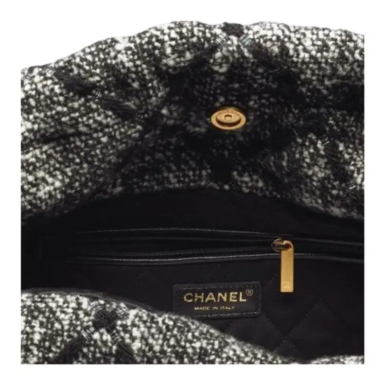 CHANEL 22K Fall And Winter 22Bag Twill Wool Tote Bag, Shopping Bag, Handbag, Shoulder Bag Regular Women's Gray-4