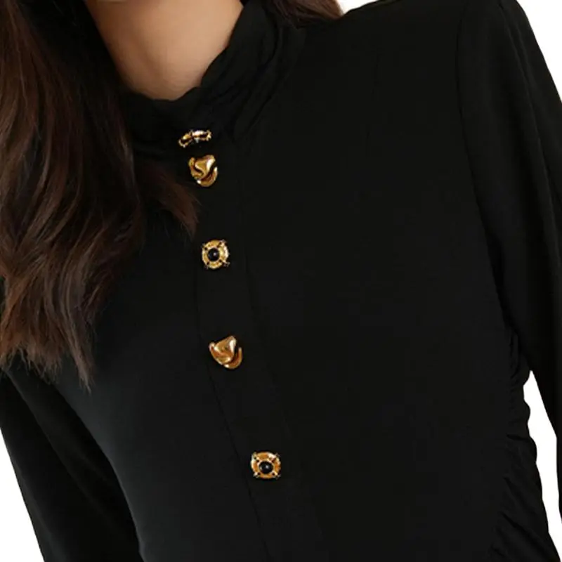 BESIONIA FW24 Long Sleeved Dresses Women's Black-6