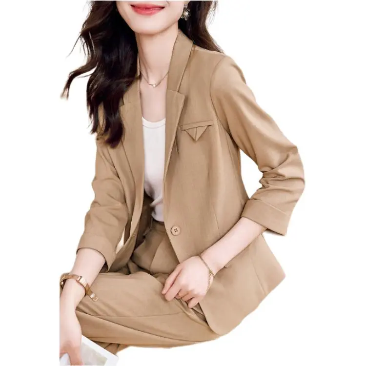 Mo Han Yi Mei Business Suit Women's Khaki-0