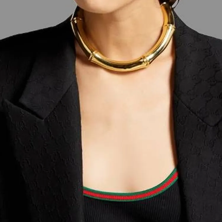 GUCCI Metal Necklaces Unisex Gold-3