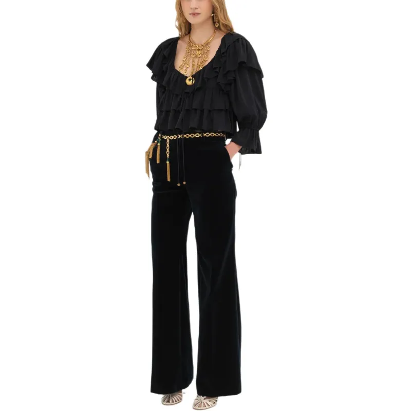 Chloé Ruffled Cropped Blouse-4