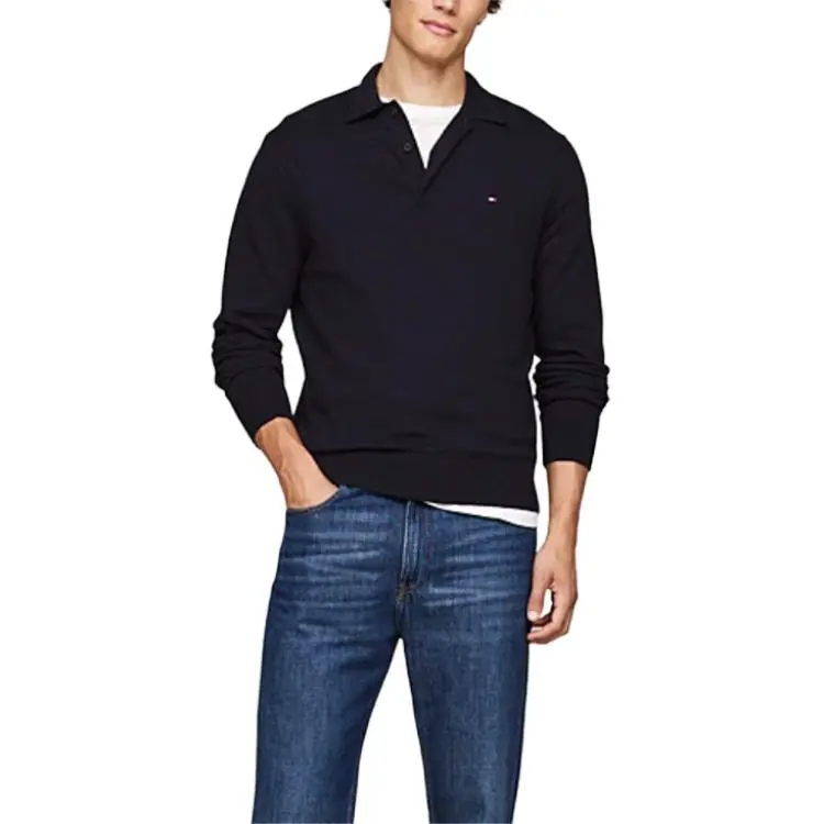 Tommy Hilfiger Logo Embroidered Polo Collar Jumper-2