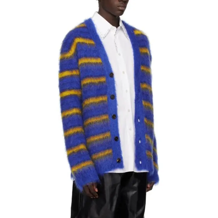 MARNI Mohair blend Striped Cardigan-3