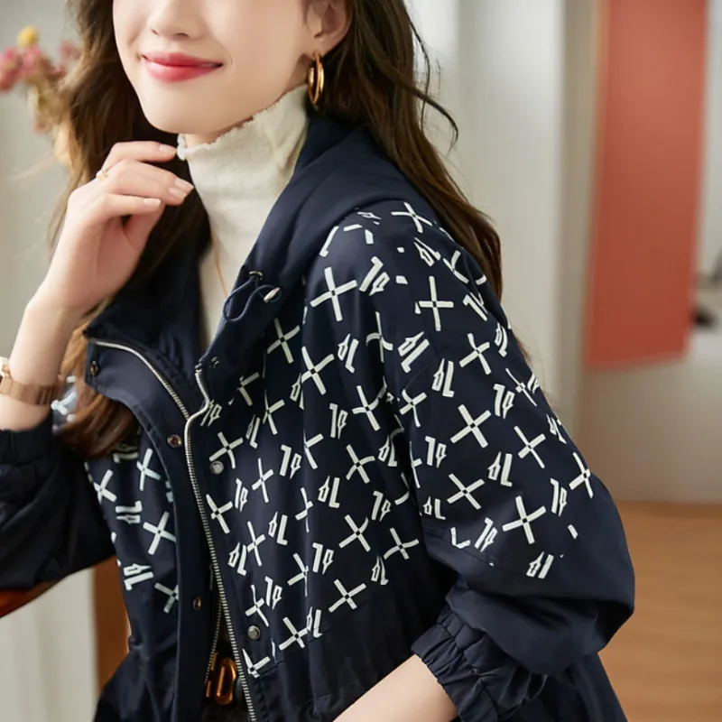 XWI Trench Coat Women's Navy Blue-3