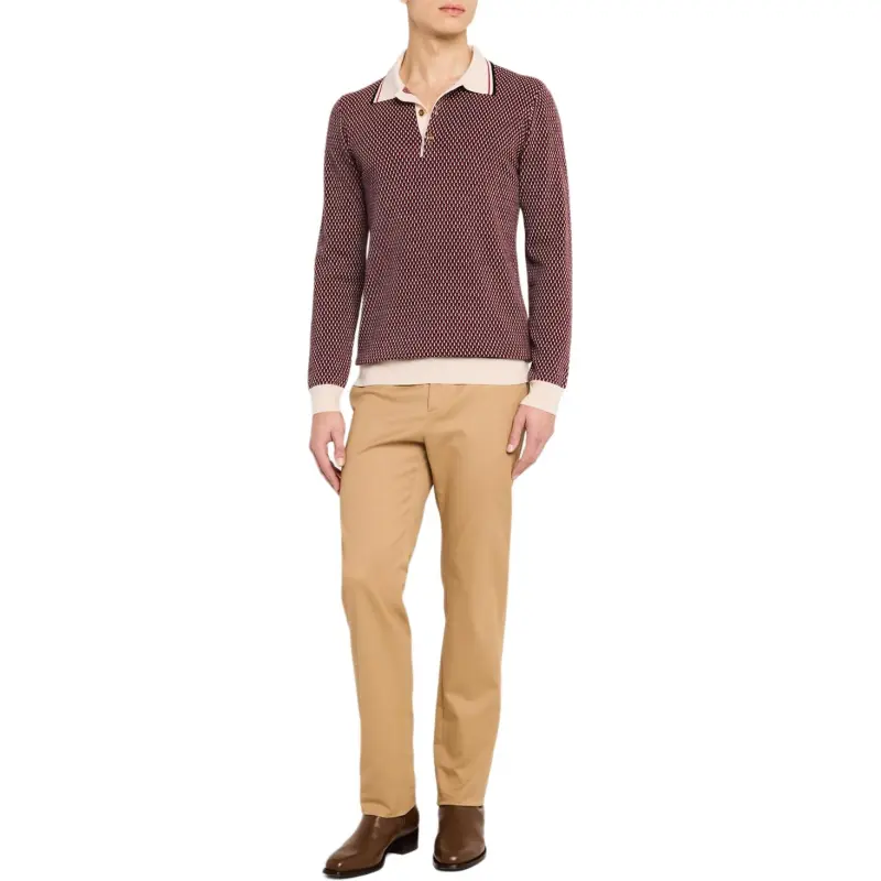 Valentino All Over Patterned Long Sleeved Knitted Polo Shirt-3