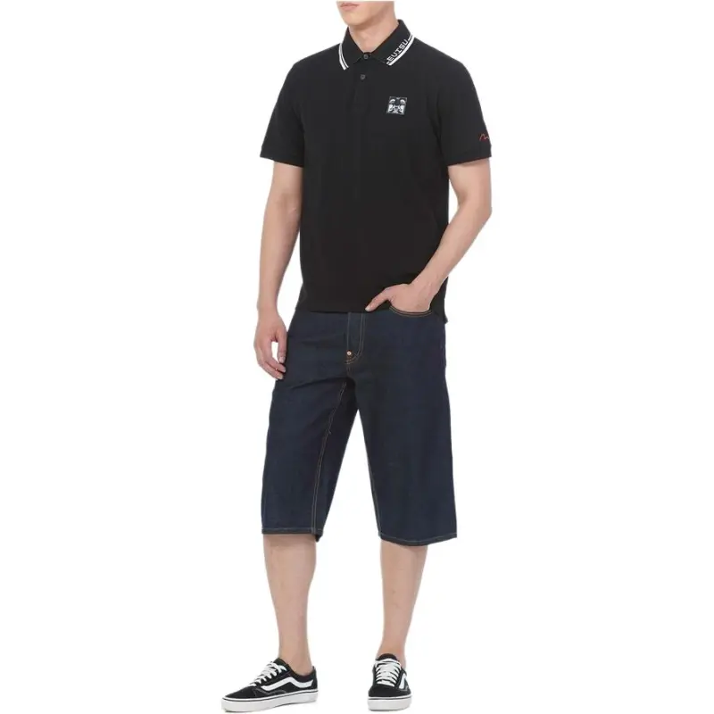 EVISU Fitted Shorts Men's Denim Blue-3