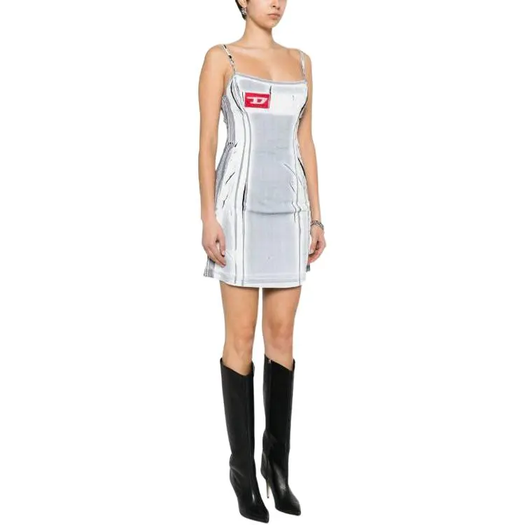 DIESEL Slip Dresses Women's Silver-4
