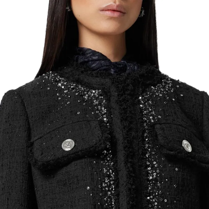 VERSACE Sequin-embellished Cotton-blend Jacket-1