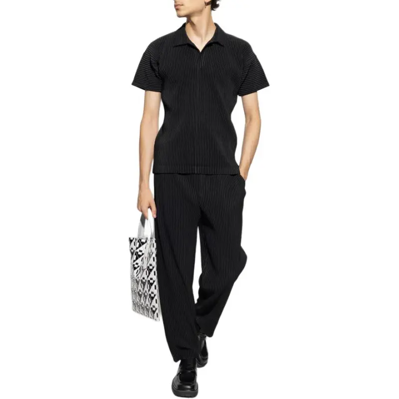 Homme Plissé Issey Miyake Pleated Short-Sleeved Polo Shirt-1
