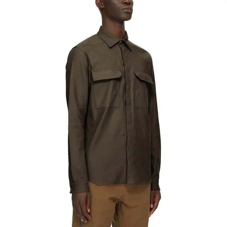 RICK OWENS Fleece Textured Work Shirt-4