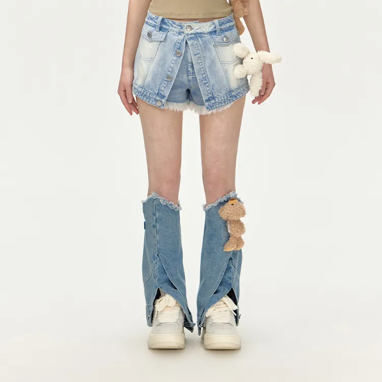 13 DEMARZO Denim Shorts Women's Dark Blue-1