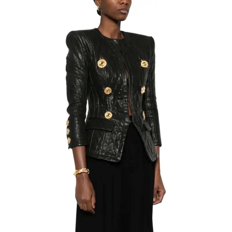 BALMAIN Quilted Leather Jacket-3