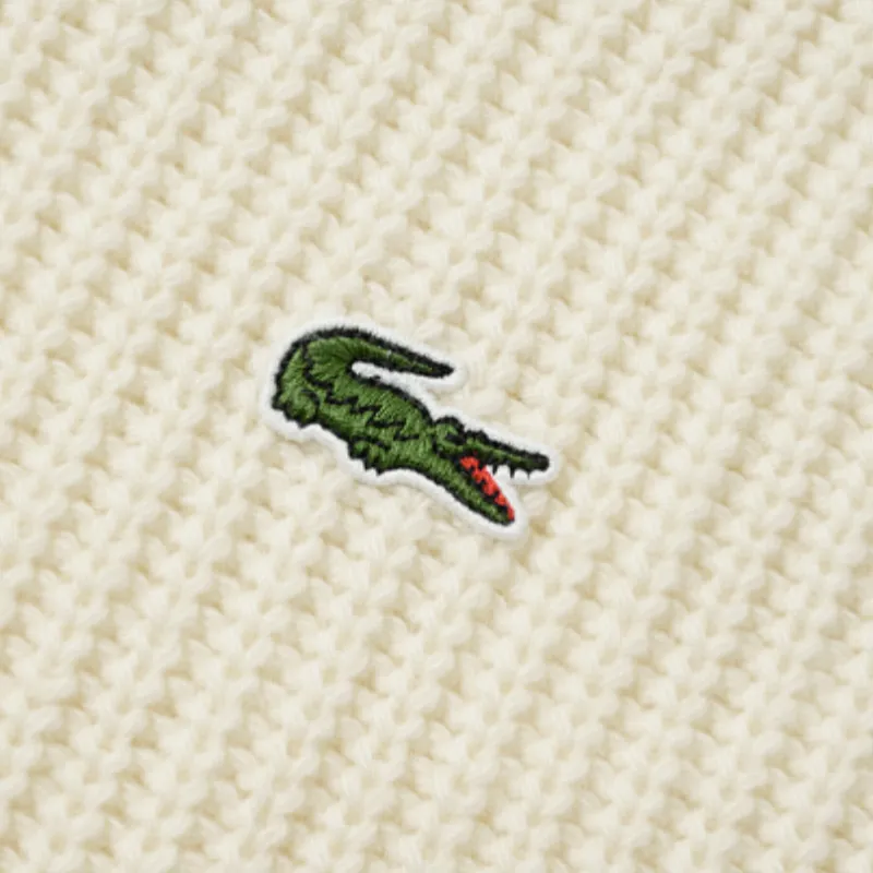 LACOSTE Logo Embroidered Crewneck Knitted Jumper-5