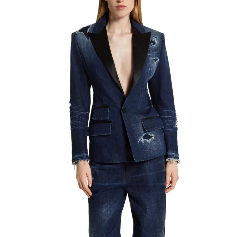 DSQUARED2 Distressed Denim Blazer-2