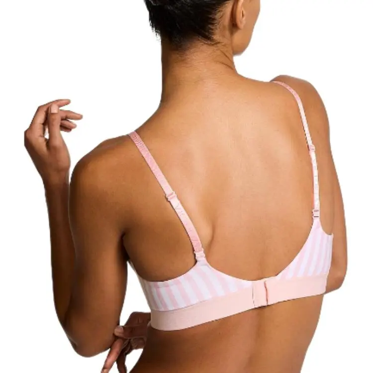 Victoria's Secret Bra Women's Pink White Stripes-3