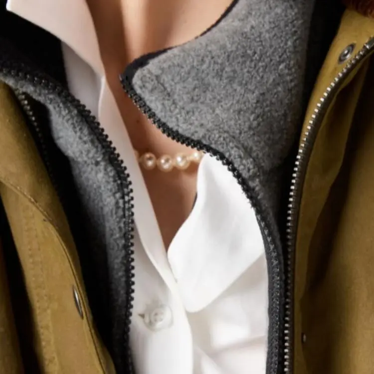 MIU MIU Fleece Zip Sweatshirt 'Grey'-3