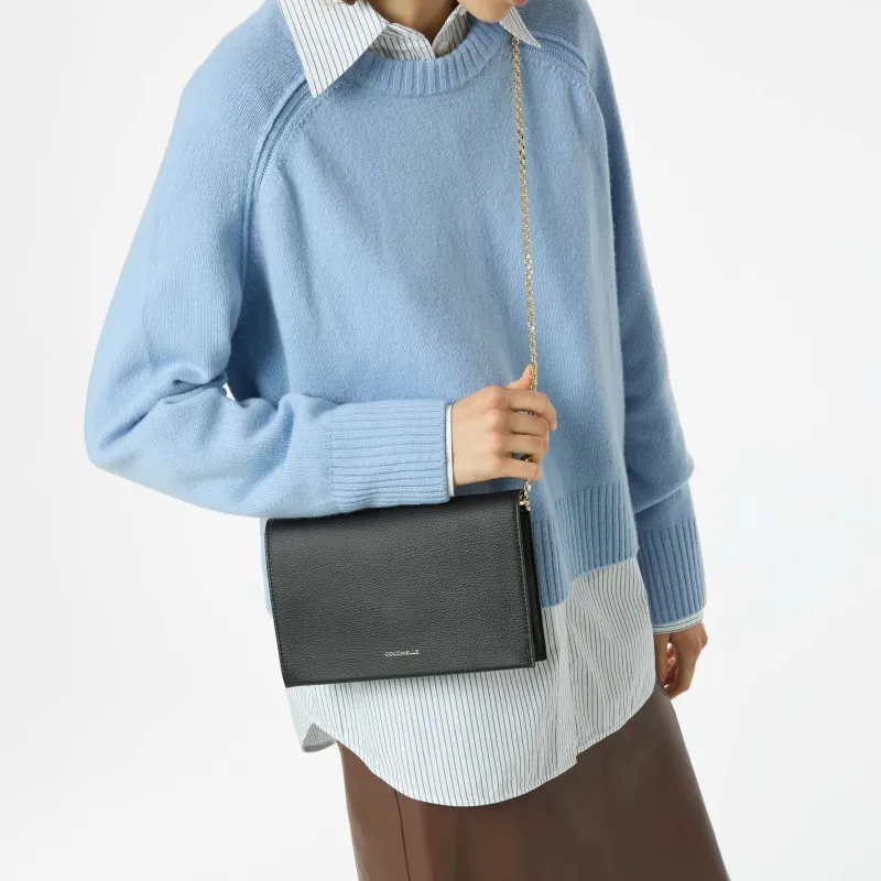 COCCINELLE Natural Dandy Foldover Top Shoulder Bag-4