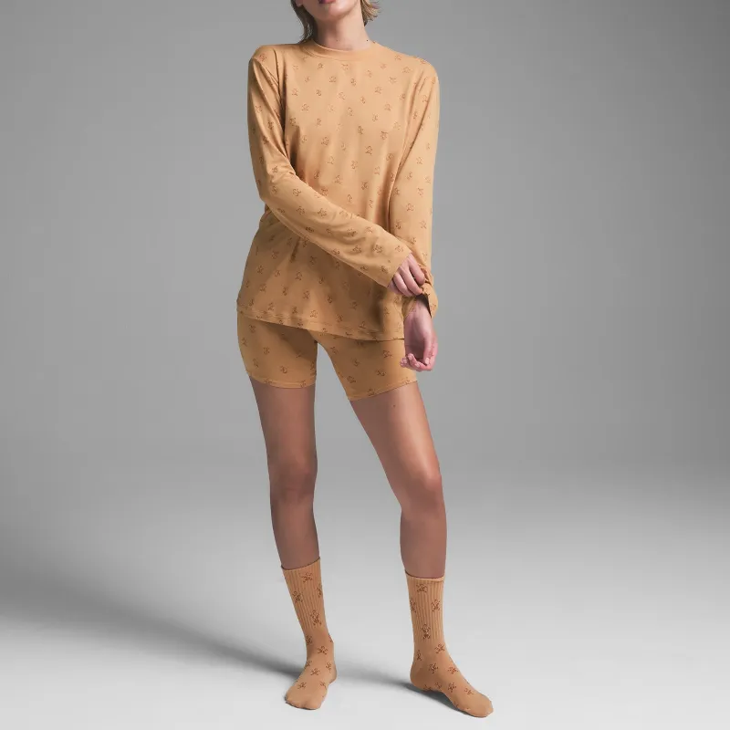 SKIMS FW24 BOYFRIEND LONG SLEEVE T SHIRT AND BOXER SET Pajama Set Unisex-1