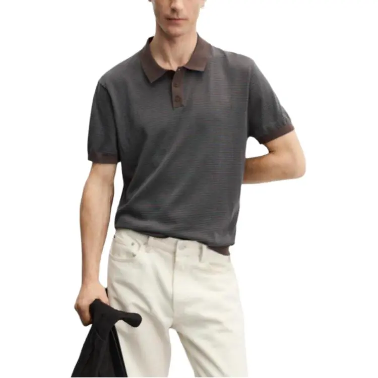 ZARA Polo Shirts Men Brown-5