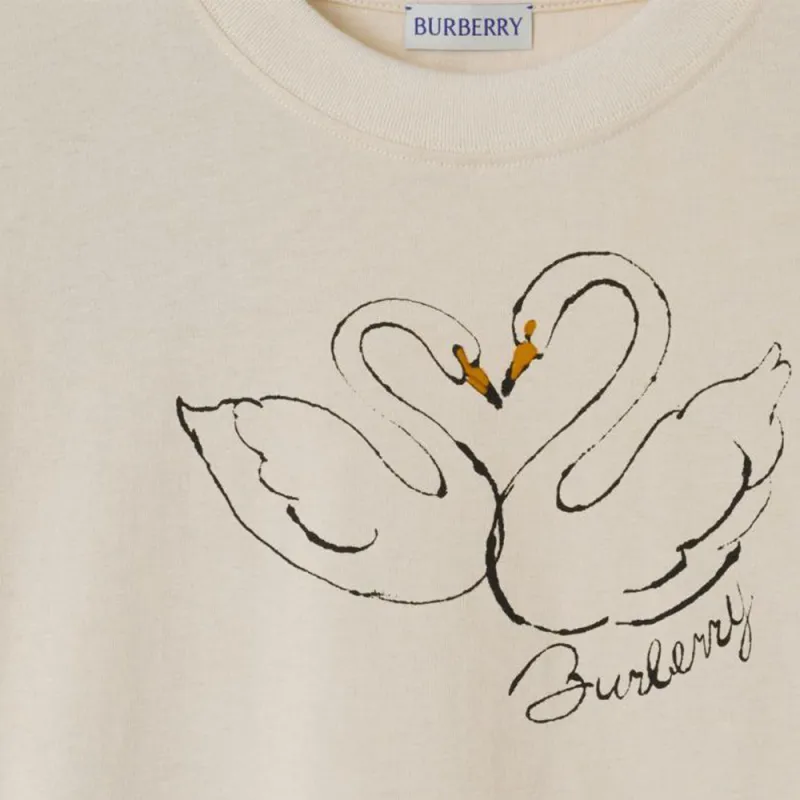 Burberry Swan Cotton T shirt-3