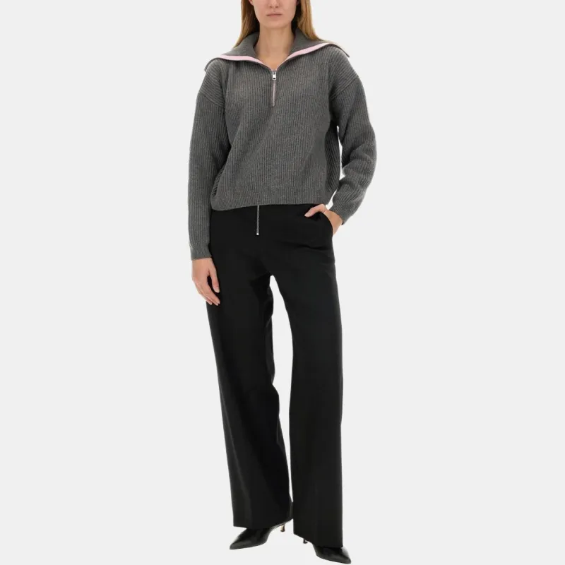 MSGM Classic Zip Detailed Trousers-2