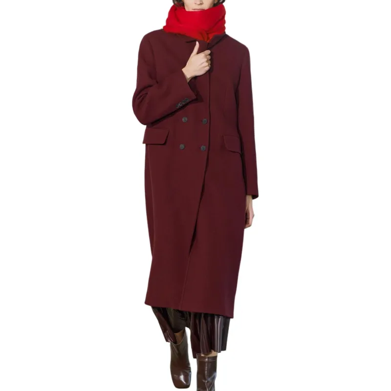 ZARA ZW Series Coats Women's Burgundy-2
