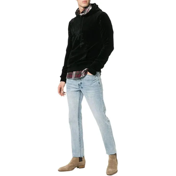 SAINT LAURENT Distressed-effect Hoodie-1