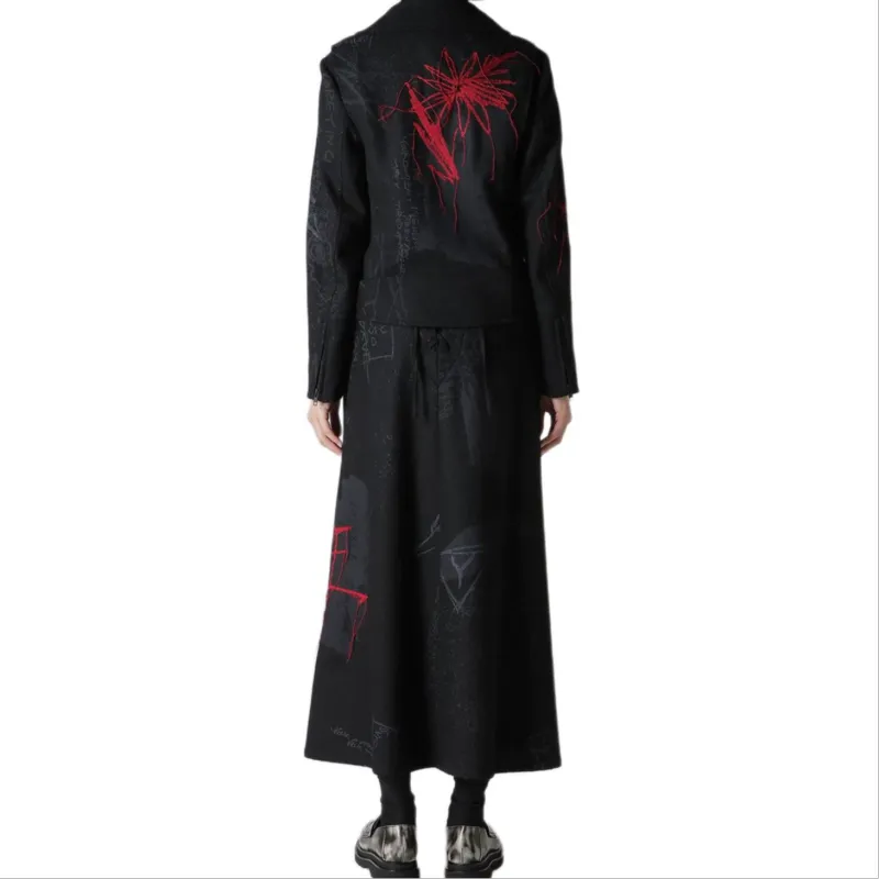 Yohji Yamamoto Printed Biker Jacket-3