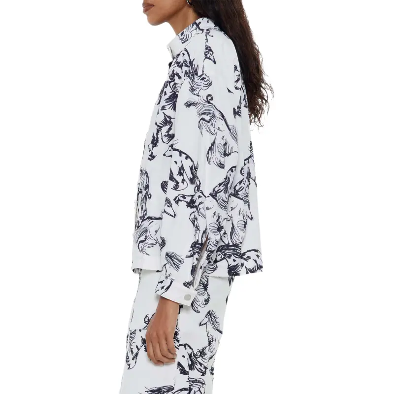 Bimba Y Lola Greyhound-print Corduroy Shirt-3