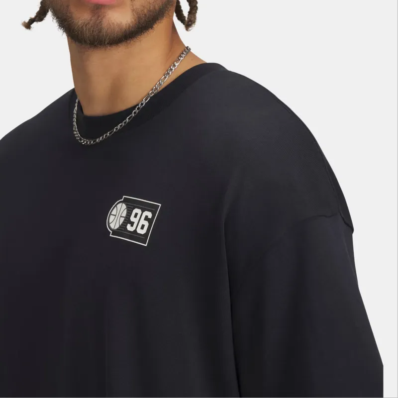 Under Armour Heavyweight Hoops Courtside Short Sleeve T Shirt Men's Black/Stone Color-2