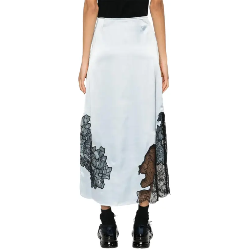 GANNI Floral Lace Midi Skirt-3