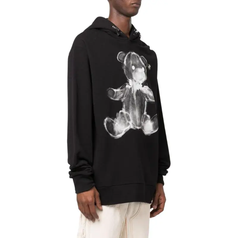 PHILIPP PLEIN Teddy Print Cotton Hoodie-2