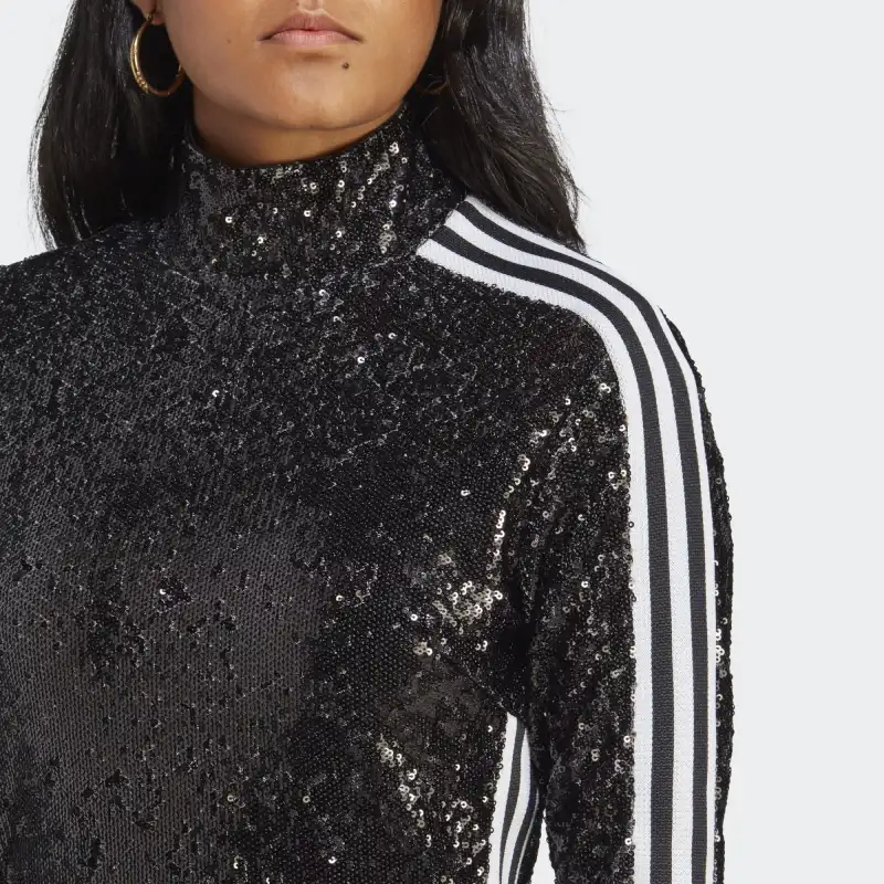 Adidas Originals Long Sleeved Dresses Women's Black-4