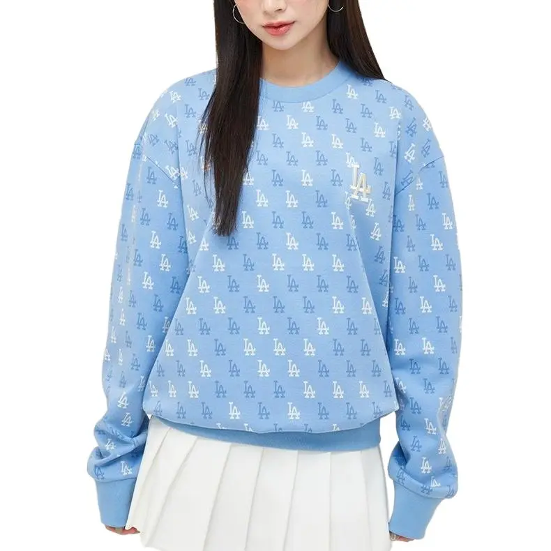 MLB Los Angeles Dodgers Sweatshirt Unisex Sky Blue-3