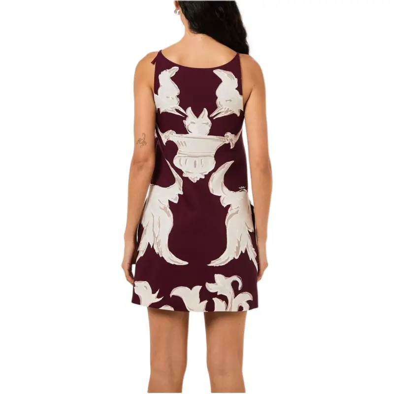 Valentino Slip Dresses Women's Red White-3