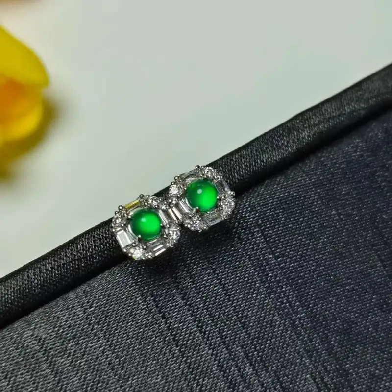 Gifts Chalcedony Stud Earrings Unisex-2