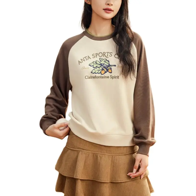 Anta Life Collection Sweatshirt Women's Nude Apricot White-3