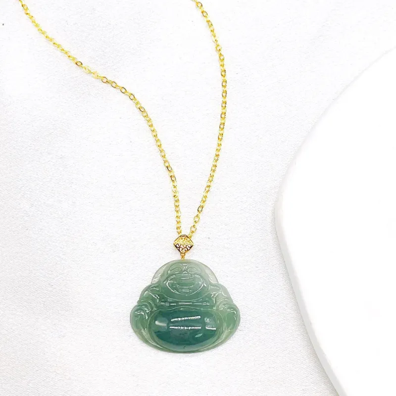 Gold Of China Bean Type Jadeite Necklaces Unisex-1