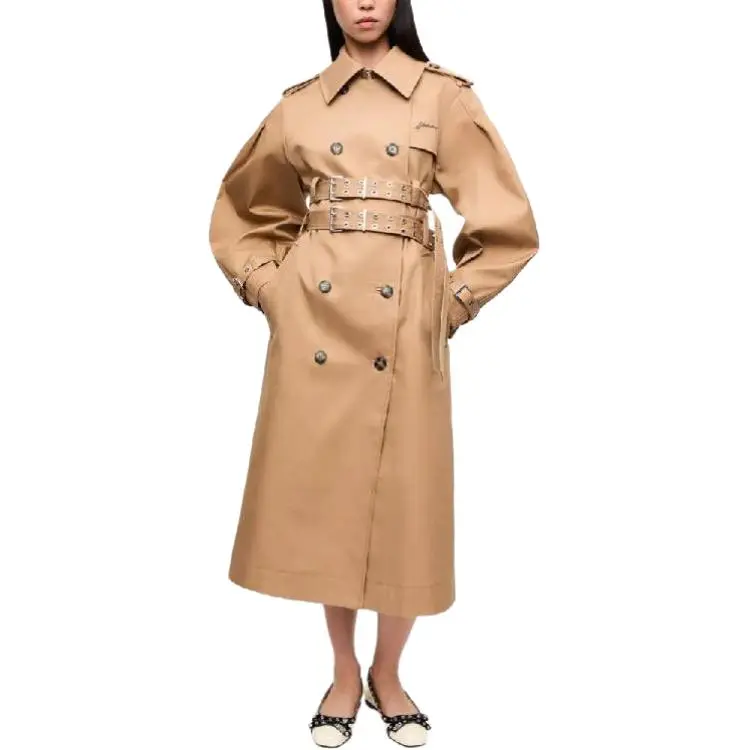 GANNI Belted Trench Coat-2