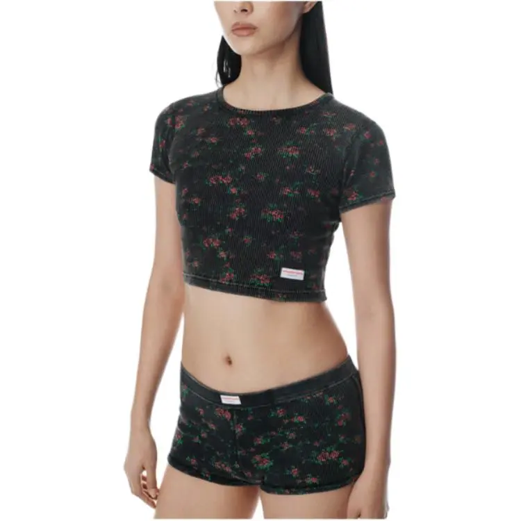 Alexander Wang Bodywear Series SS25 Casual Shorts Women's Washed Black-3