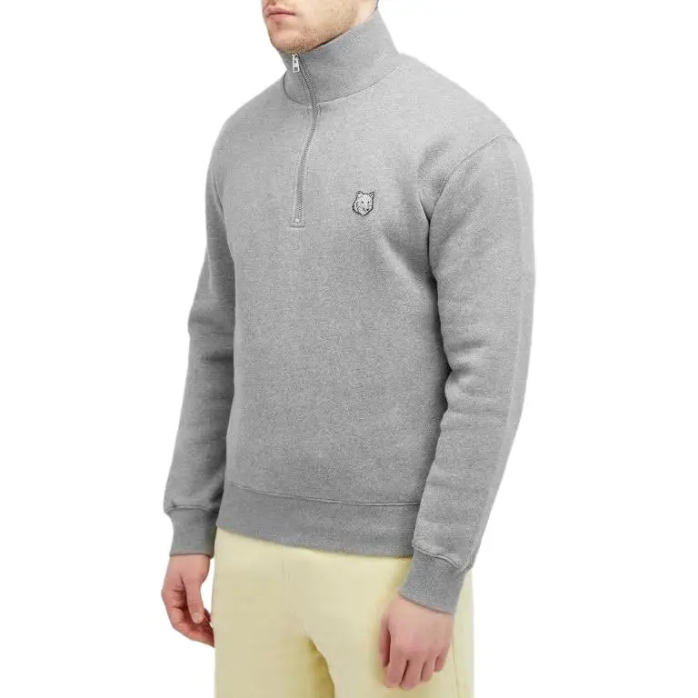 Maison Kitsune Bold Fox Head Patch Half Zip Sweatshirt-3
