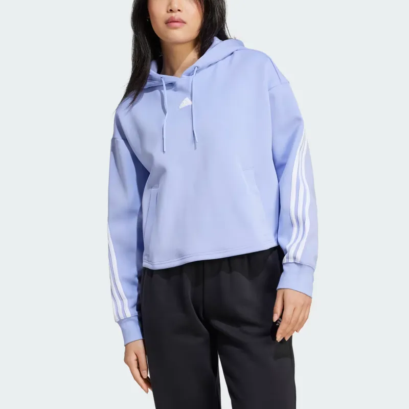 Adidas Future Icons FW24 3-Stripes Hoodie Sweatshirt Women's Blue Purple-1