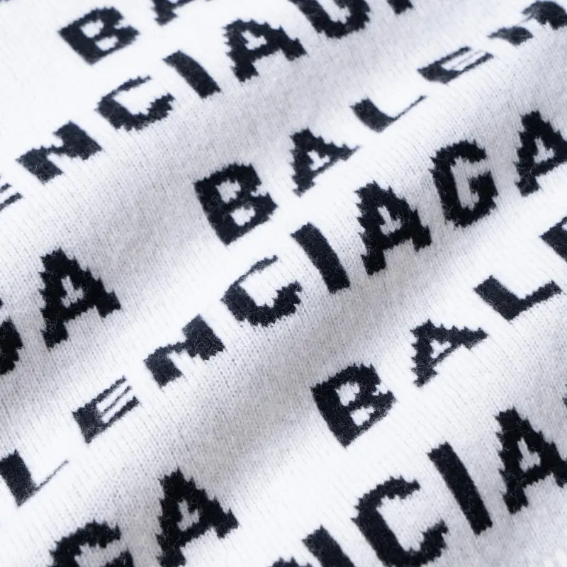 Balenciaga Logo Intarsia Knit Crewneck Jumper-9