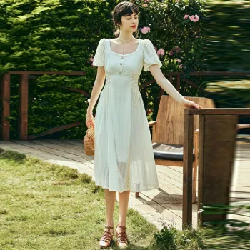 Olrain Short Sleeved Dresses Women's Apricot