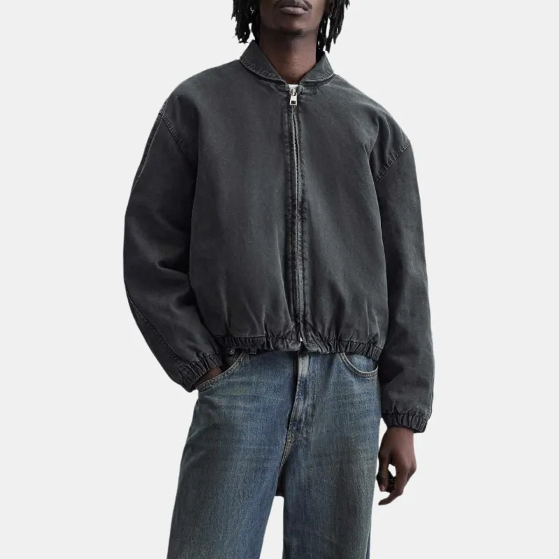 ZARA Denim Jackets Men Black-1